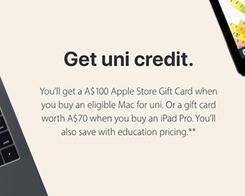 Apple Launches 'Back to Uni' Promotion, Offers Up to $100 Apple Store Gift Card