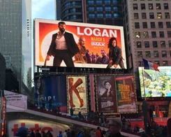 Incredible Poster of Wolverine Logan Painted on iPad Pro Towers Over Times Square