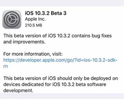Apple Seeds Beta 3 of iOS 10.3.2 to Developers and Public Beta Testers