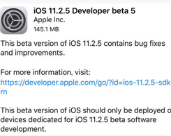 Apple Releases Fifth iOS 11.2.5 Beta For iPhone And iPad