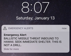 iPhones In Hawaii Receive Ballistic Missile Emergency Alert, Later Confirmed As False Alarm