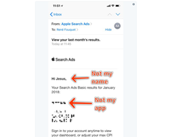 Some Developers Receiving Mistaken emails From Apple Search Ads
