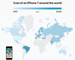 This Map Shows How Much the iPhone 7 Costs Around The World