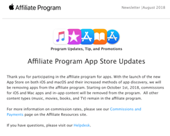 Apple Removes Apps and in-app Purchases from its iTunes Affiliate Program