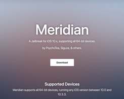 Final Version Of Meridian Jailbreak Released with Full Support for All 64-Bit Devices Running iOS 10