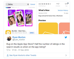 Apple Confirms the Unexplained Drop is a Bug in App Store Ratings