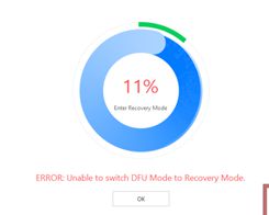 What to do if Unable to Switch DFU Mode to Recovery Mode?