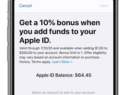 Get a 10% Bonus When Adding Funds to Your Apple ID Through July 10