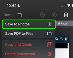 Latest iOS 17 Beta Includes 'Save to Photos' Option in Full-Page Screenshot Interface