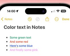 How to Get Color Text in the Apple Notes App