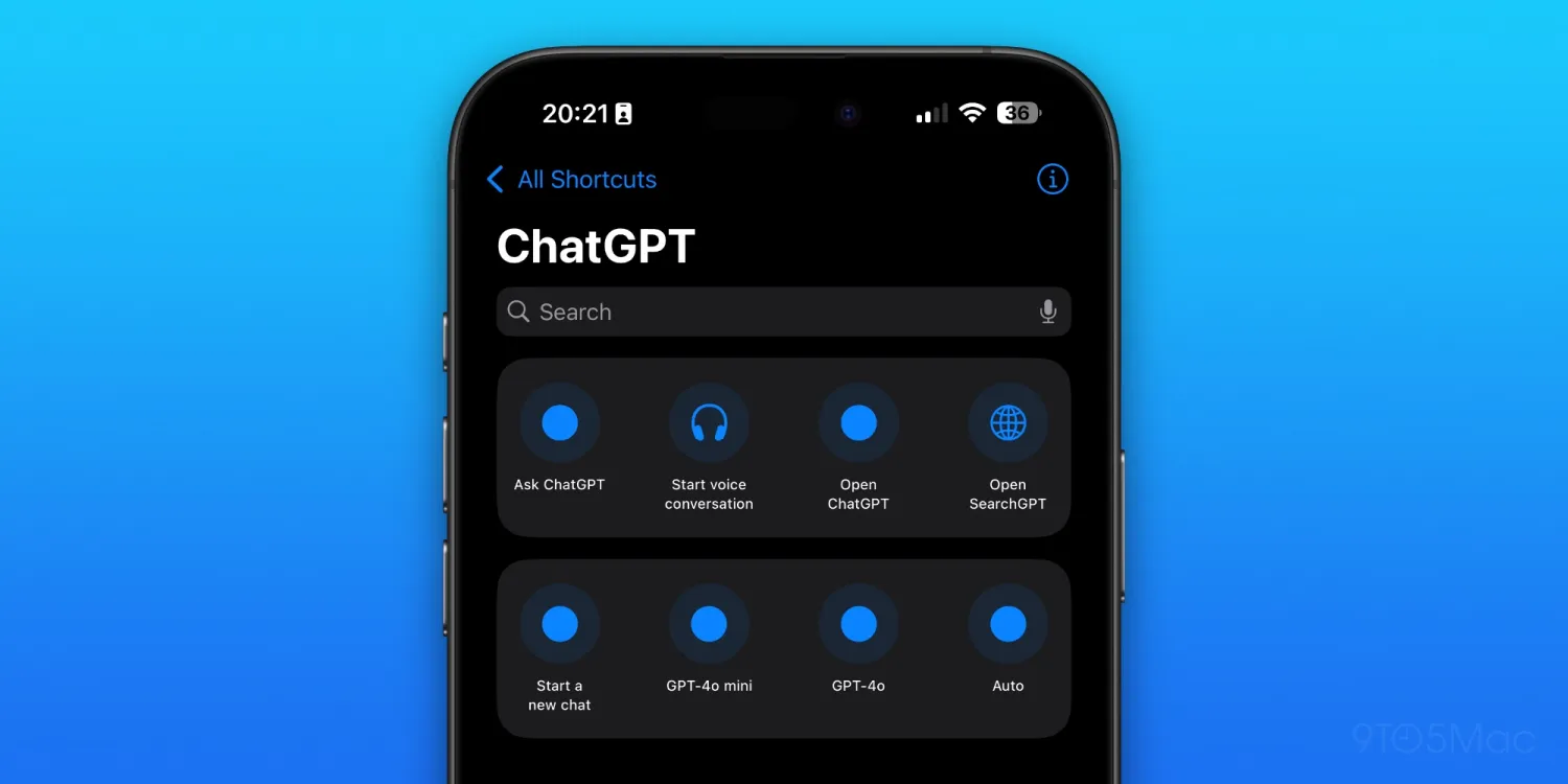 ChatGPT for iOS Adds New Shortcut for Using SearchGPT