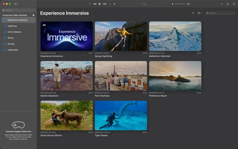  Apple Releases New Immersive Video App for Mac and Vision Pro