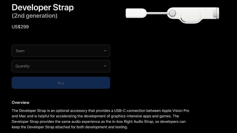 Apple Releases New Vision Pro Developer Strap