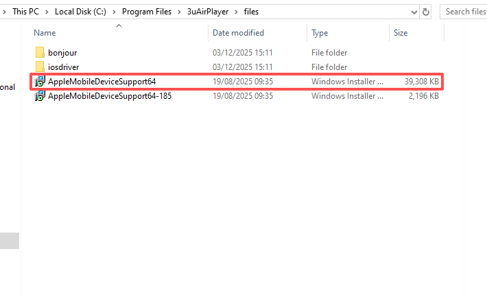 Solution for Apple Mobile Device Service 