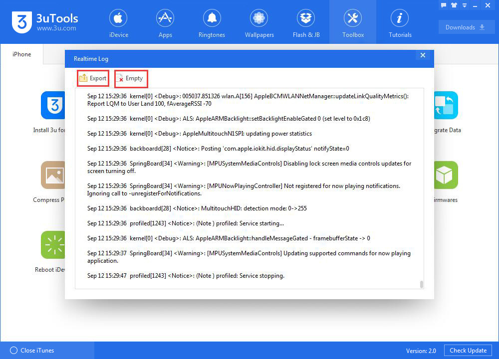 How to View the Realtime Log of Your iDevice Using 3uTools?