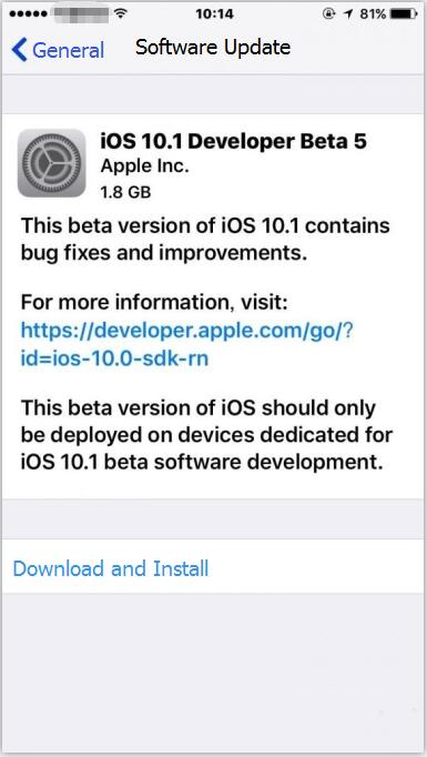Apple Has Released iOS10.1 Beta5 to Developers