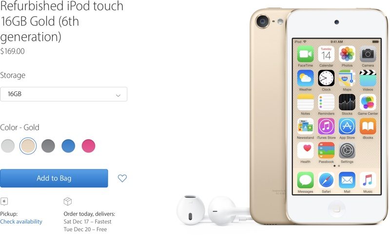 Apple's Refurbished Store Now Offering Sixth-Generation iPod Touch