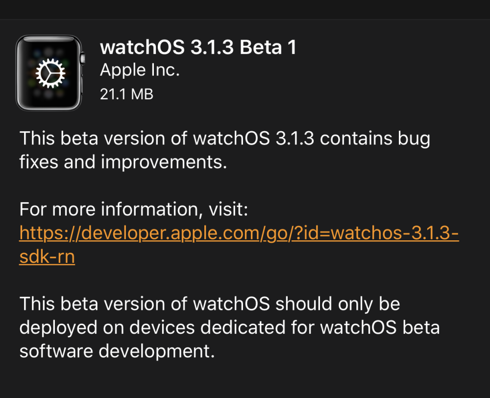 First WatchOS 3.1.3 Developer Beta for Apple Watch Now Available