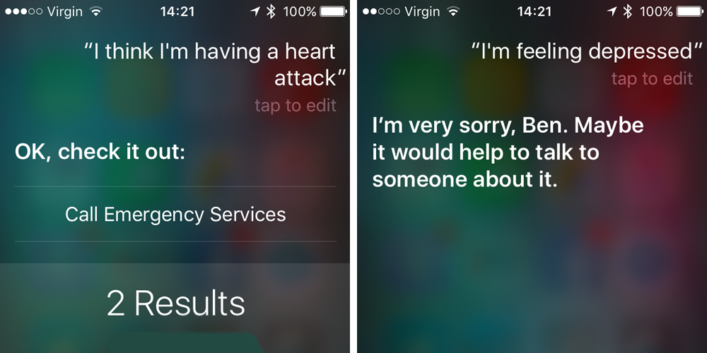 Siri Better at Responding to Medical & Personal Emergencies