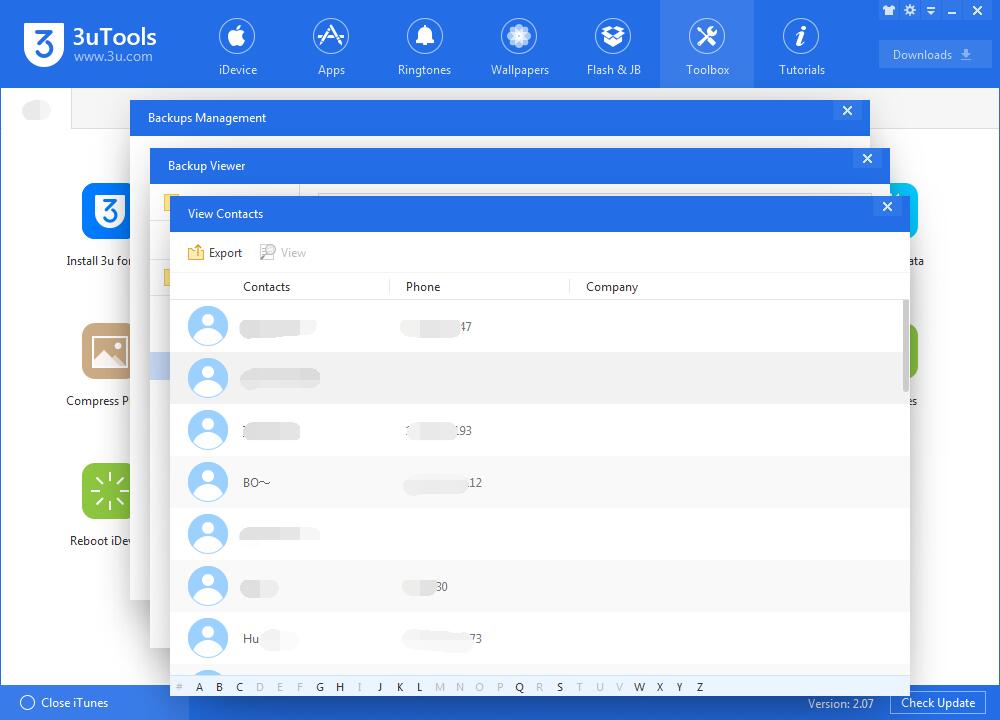 How to View Contacts From iTunes Backups Using 3uTools? 