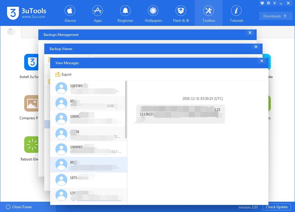 How to View Messages From iTunes Backups Using 3uTools?