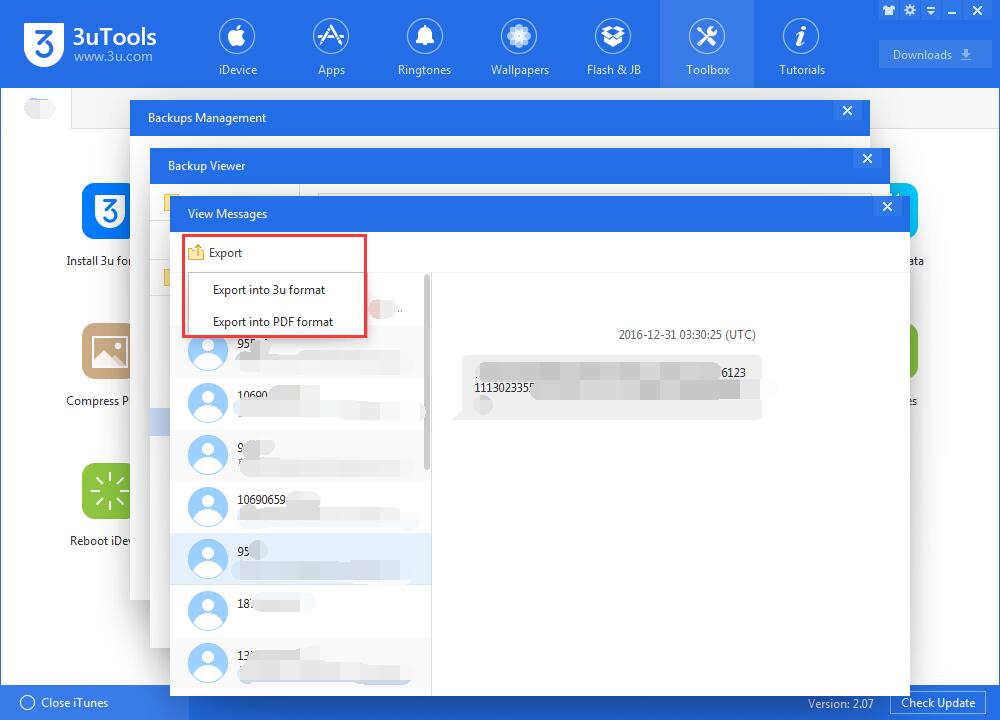 How to View Messages From iTunes Backups Using 3uTools?