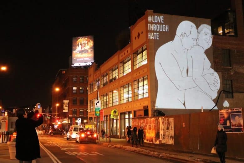 Putin Embraces Pregnant Trump on Side of New York Apple Store