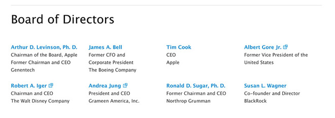 Apple Board Members Receive Restricted Stock Grants Worth More Than $253K