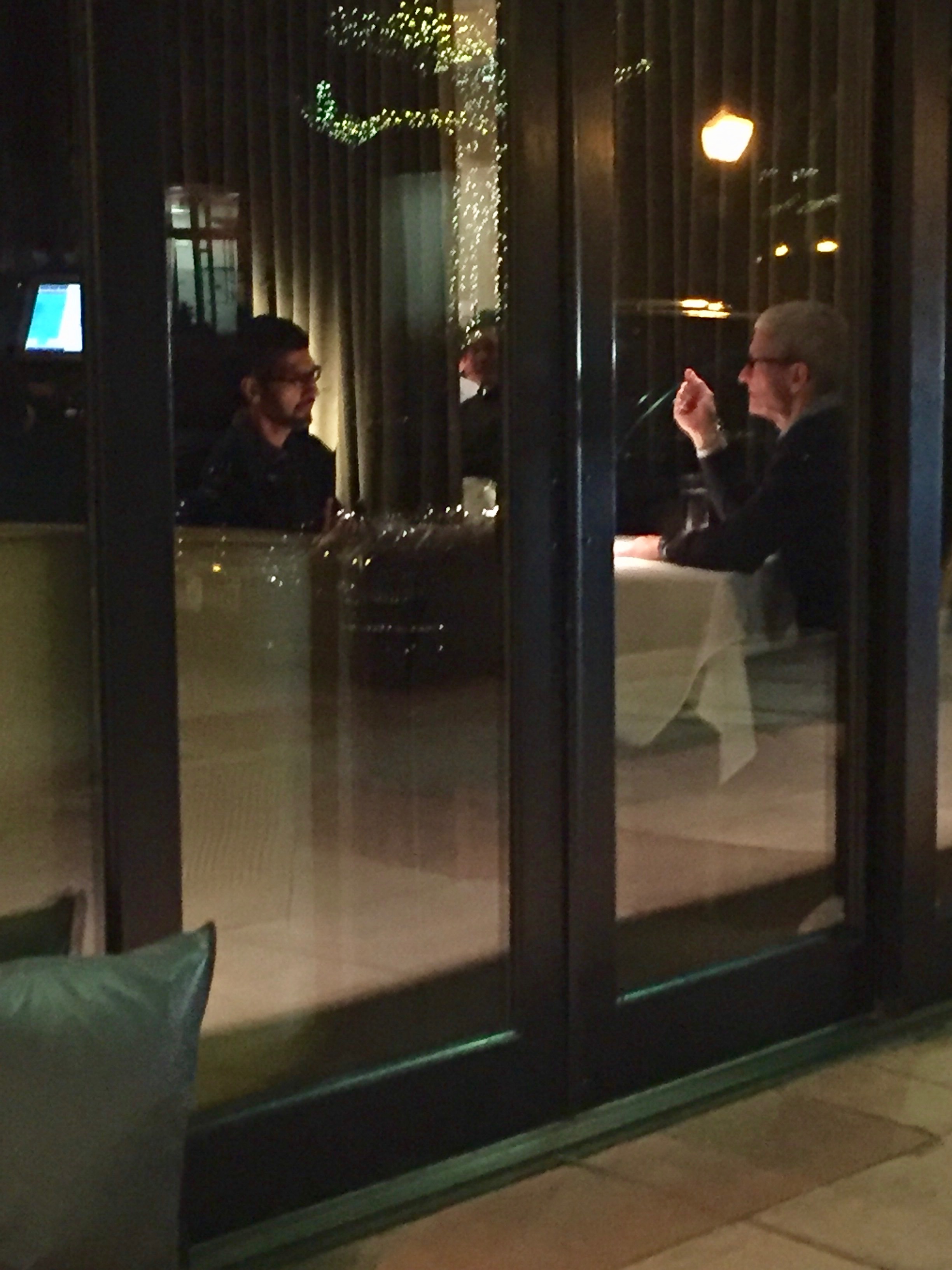 Tim Cook and Google's CEO Sundar Pichai Spotted Having Discussions Over Dinner