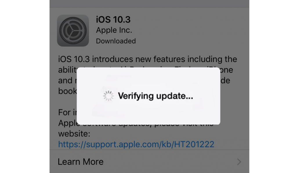 How to Fix iDevice Stuck on “Verifying Update” During iOS 10.3 Update?