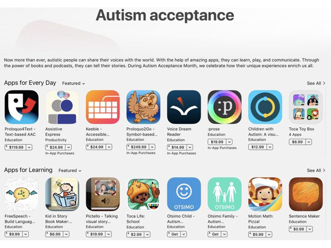 Apple Marks Autism Acceptance Month at App Store
