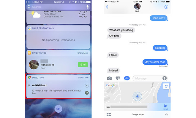 Google Maps for iOS Gets Directions Widget, Location Sharing via iMessage app