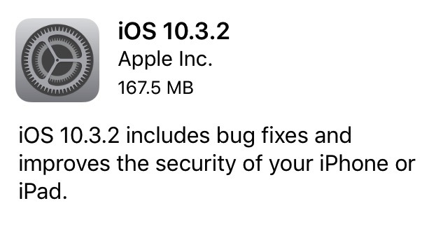 Apple Releases Updates For iOS 10.3.2, WatchOS 3.2.2, tvOS 10.2.1