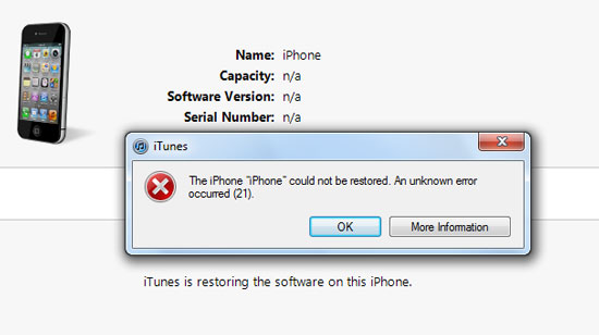 6 Ways to Solve iTunes Error 21 While Restoring iPhone