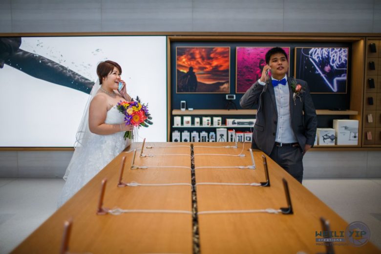 Apple-loving Couple Snap Dream Wedding Photos at Apple Store