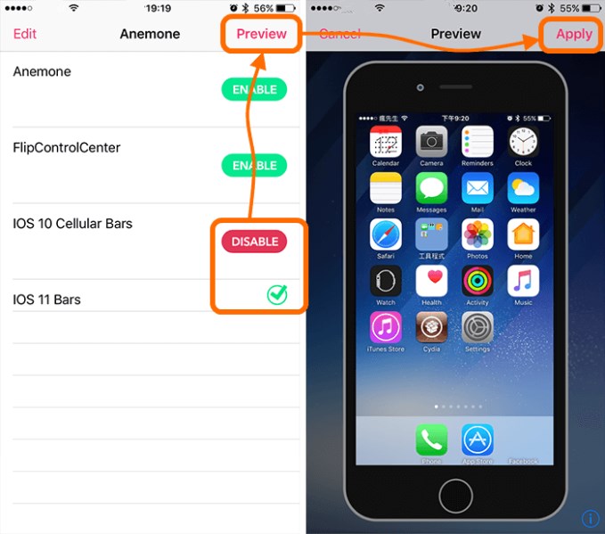 Jailbreak Tweaks: Anemone & Cellular Bars for iPhone/iPad