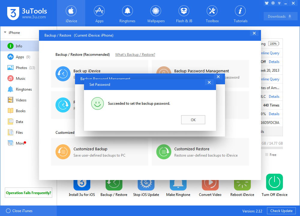 How to Use 3uTools Backup Password Management?