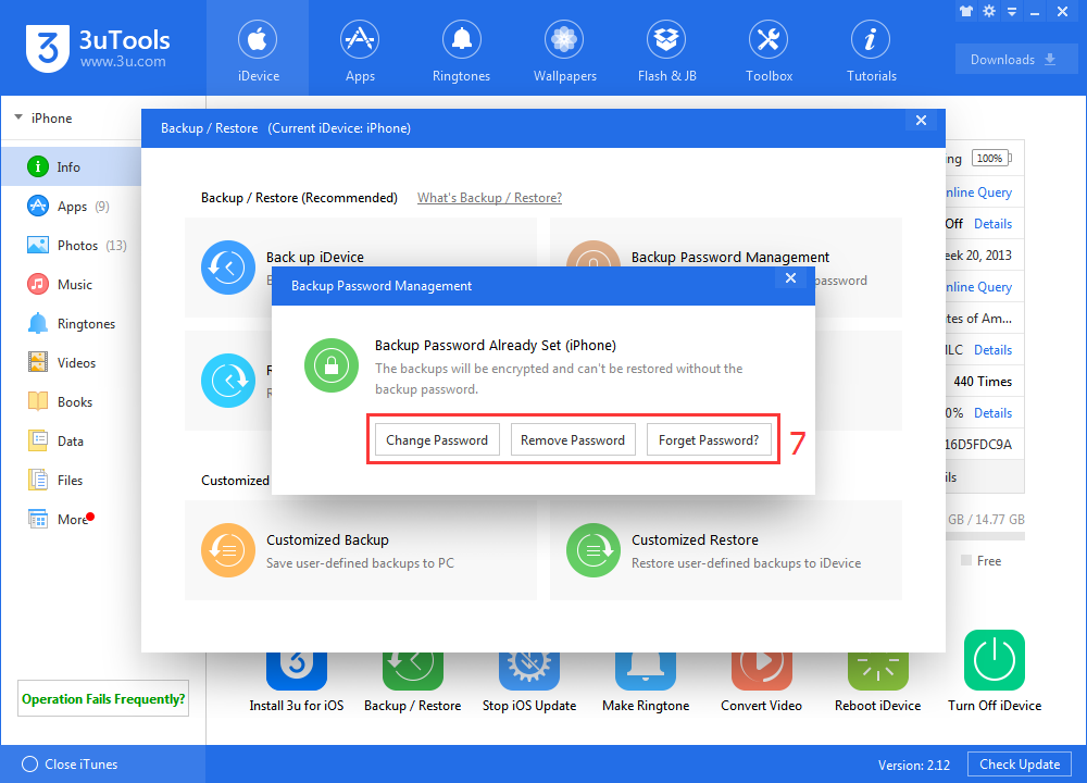 How to Use 3uTools Backup Password Management?