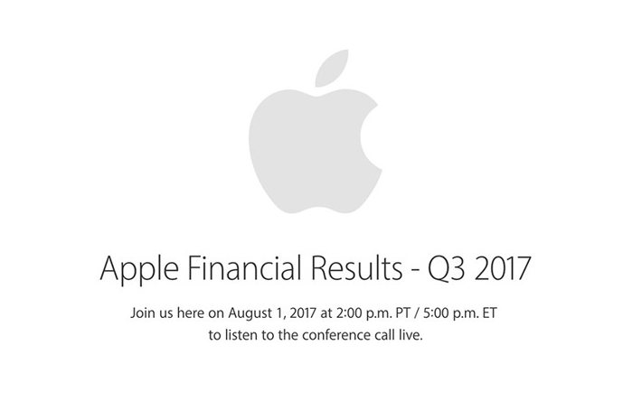 Apple to Report Q3 2017 Earnings On Aug. 1