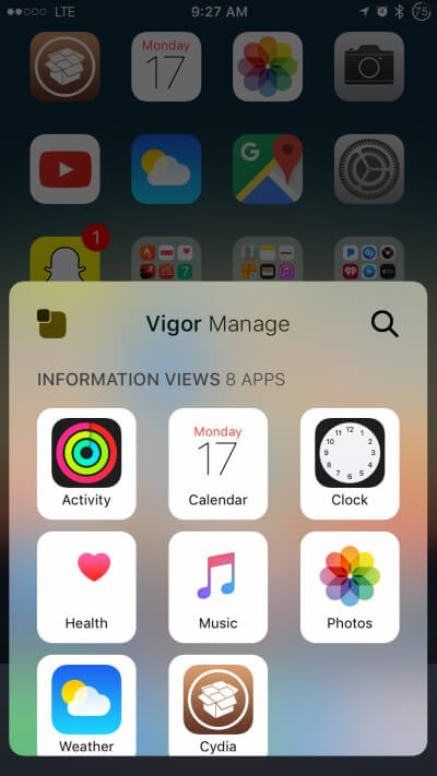 Vigor – Take a Quick Look at your Apps’ Notifications and Information