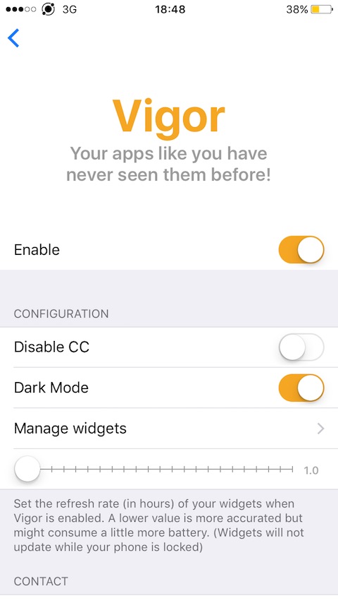 Vigor – Take a Quick Look at your Apps’ Notifications and Information