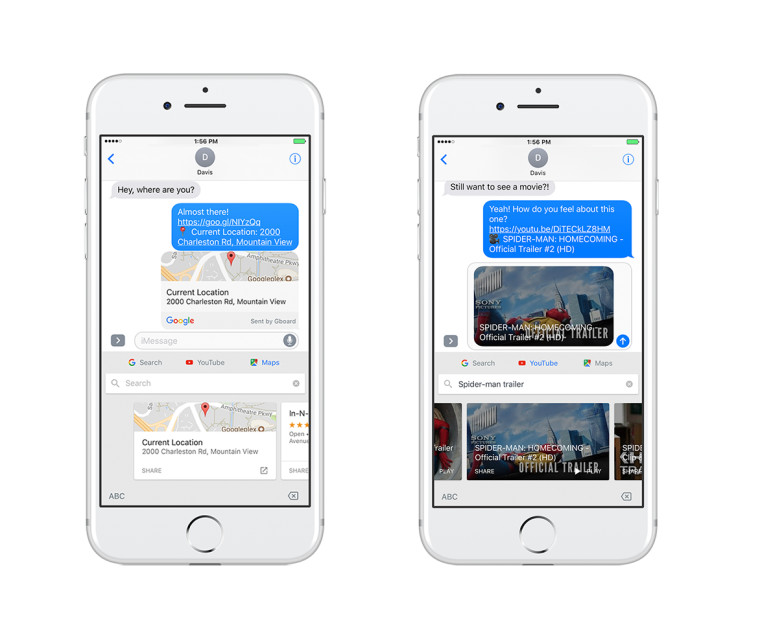 Latest Gboard on iOS Gets Integrated YouTube and Maps Search