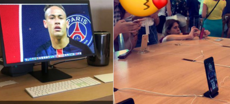 PSG Fan Goes to Unbelievable Lengths in Apple Store to Troll Barca Over Neymar Transfer
