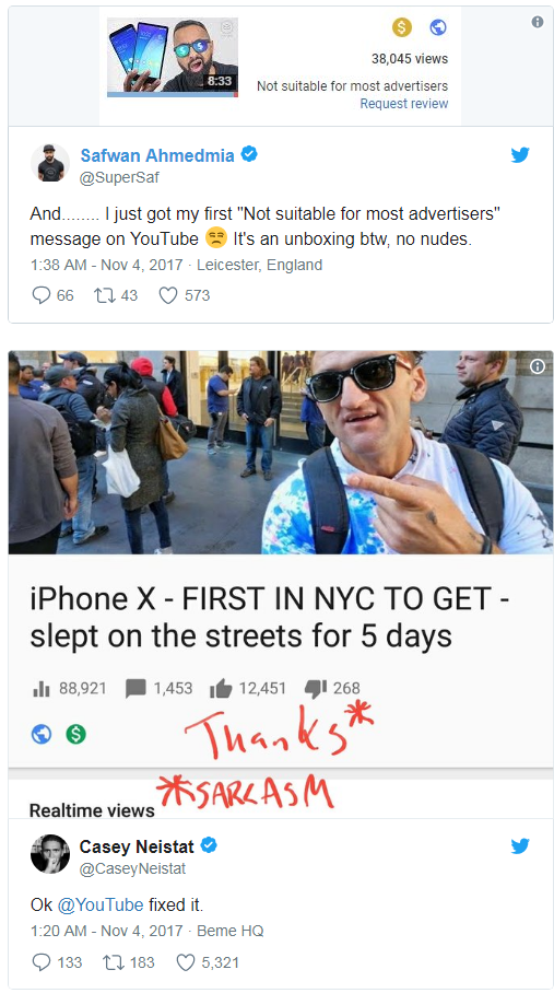 YouTube is Inexplicably Demonetizing Videos of the iPhone X