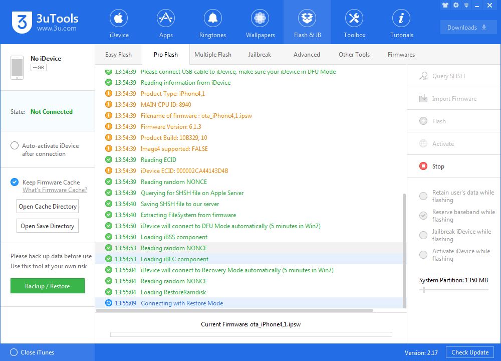 Код ошибки 45 3utools. 3utools режим восстановления. Loading RESTORERAMDISK. To connect in USB Mode make sure your Phone is attached. Unable to write filesystem 3utools Error.