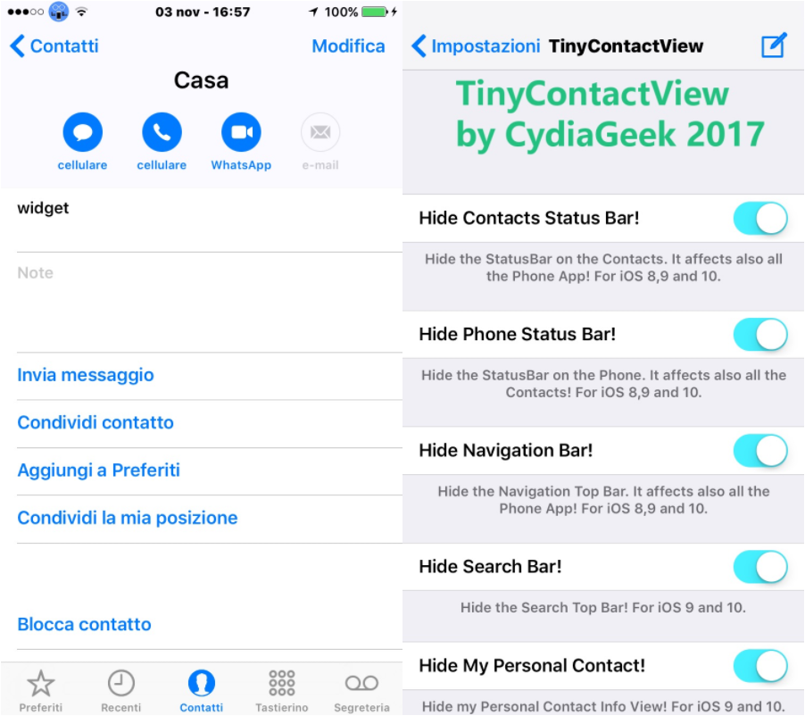 TinyContactView: Simplify the Contacts App Interface
