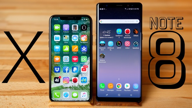 Apple iPhone X Versus Samsung Galaxy Note 8 Benchmark Comparison