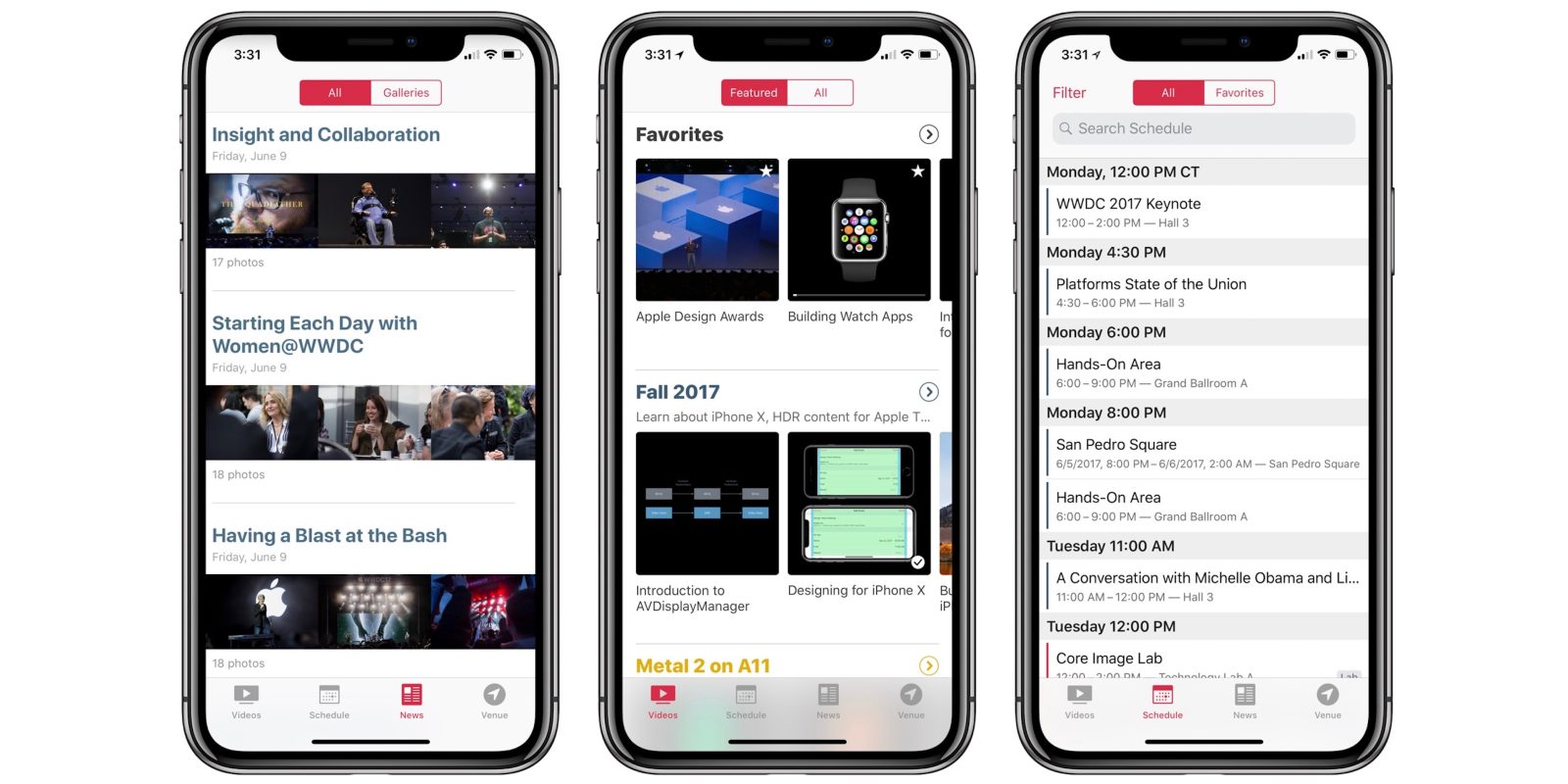 WWDC iOS App Updated for iOS 11 And iPhone X