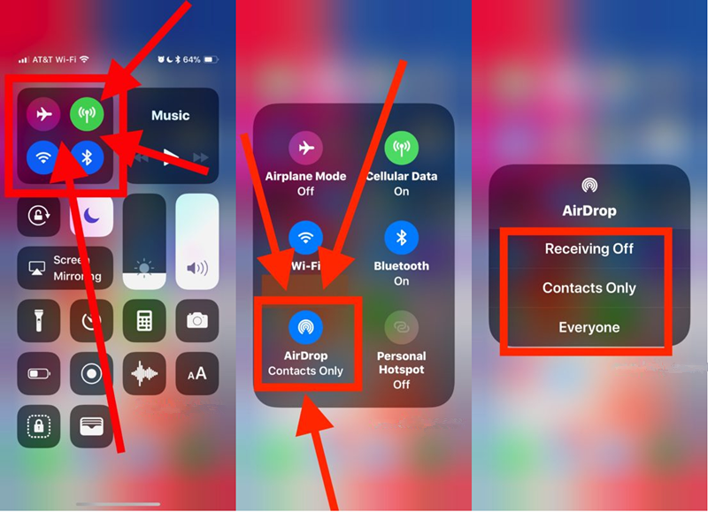 How to Access AirDrop on iOS 11 Control Center