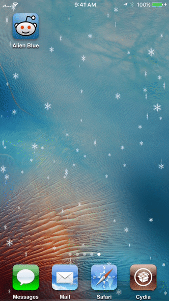 Snoverlay - See the Raining Snowflake Effect on Home Screen Or Lock Screen